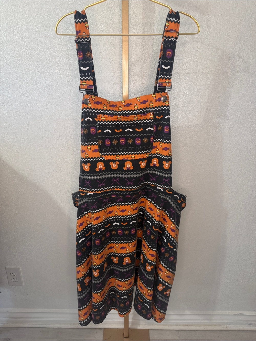 DISNEY/Her Uninverse- Orange/Black Halloween Patterned Overall Dress - size 5X